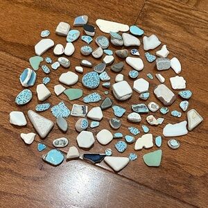 Mixed Sea Pottery and tile Shards beach decor